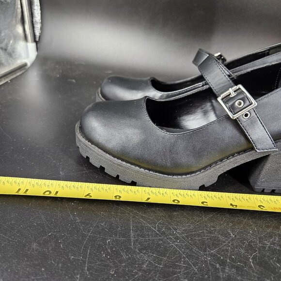 SODA Shoes Womens Size 8 Black Mary Jane Chunky Block Heel Lug Sole Platform - Picture 13 of 14